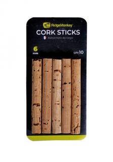 RidgeMonkey Korkové Tyčinky Combi Bait Drill Spare Cork Sticks Průměr: 6mm, Počet ks. v balení: 10ks