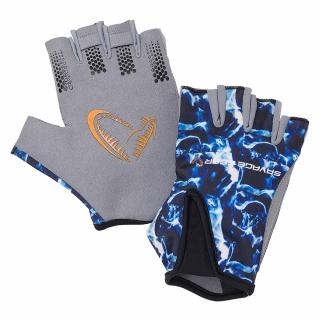 Savage Gear Rukavice Marine Half Glove Sea Blue Velikost: L