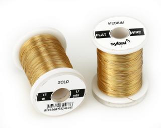 Sybai Drátek Flat Colour Wire Medium Gold