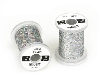 Sybai Plochá Lametka Flat Tinsel Holographic Silver 0,25 mm