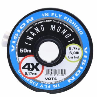 Vision Vlasec Monifil Nano Mono X 50m Nosnost: 1,0kg / 2,2lb, Průměr: 0,09mm, Varianta: 8X