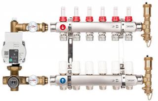 Sestava rozdělovač/sběrač BASE INOX K5 6088650 nerezový, se směšováním pro 2 okruhy