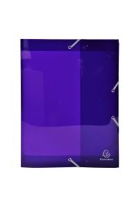 Box na spisy s gumičkou Iderama, A4 maxi, chrbát 25 mm, PP, transparentný, fialový