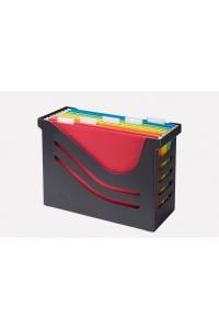 Box na závesné dosky, 5 farebných dosiek A4, PS, čierny