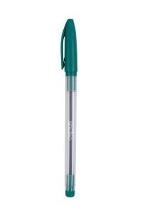 Guľôčkové pero jednorazové, zelená náplň, zelené