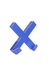 Mega magnet Cross XL, s háčikmi, 90 x 90 mm, modrý