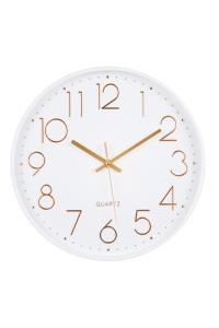 Nástenné hodiny Trendy, Ø 30,5 cm, biele/ružovo-zlaté