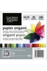 Origami farebný papier 15x15cm 20 farieb 100ks