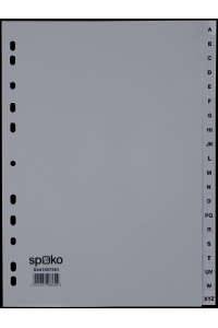 Plastový rozlišovač A-Z (20 listov) sivý