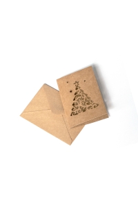 Prianie s obálkou - vianočný stromček 70x100mm, 5ks