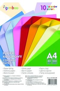 Sada farebných papierov, A4, 80 g/m², 100 listov, mix farieb