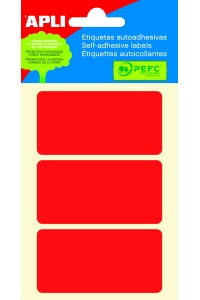 Samolepiace etikety, 34 x 67 mm, červené