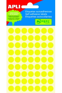 Samolepiace etikety, Ø 10 mm, žlté