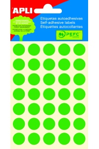 Samolepiace etikety, Ø 13 mm, zelené