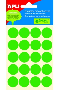 Samolepiace etikety, Ø 19 mm, zelené