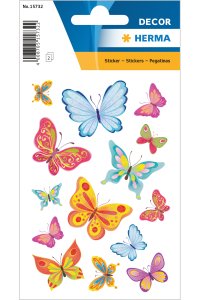 Samolepky DECOR - Farebné motýle mix veľkostí
