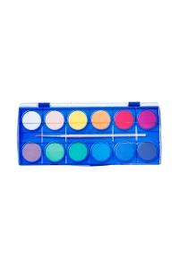 Školské vodové farby, so syntetickým štetcom veľ. 4, 12 farieb