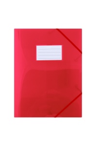 Spisové dosky s gumičkou a štítkom, A4, PP, červené