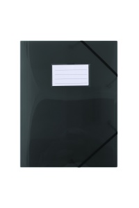 Spisové dosky s gumičkou a štítkom, A4, PP, čierne