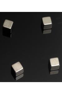 Super silné magnety - kocky, strieborné - 4 ks