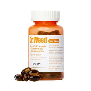Denní CBD kapsle s vitaminem D3 + Ashwagandha  Přirozeným způsobem proti zátěži Počet kusů: 100ks