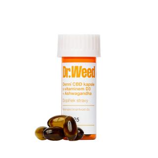 Denní CBD kapsle s vitaminem D3 + Ashwagandha  Přirozeným způsobem proti zátěži Počet kusů: 10ks