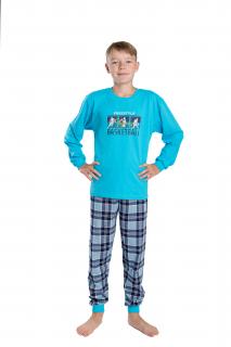 Chlapecké pyžamo BASKETBALL dlouhý rukáv Velikost: 140, Barva: Tyrkysová