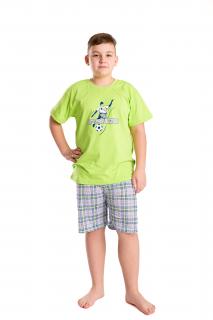 Chlapecké pyžamo FOOTBALL STRIKER krátký rukáv Velikost: 110, Barva: Zelená