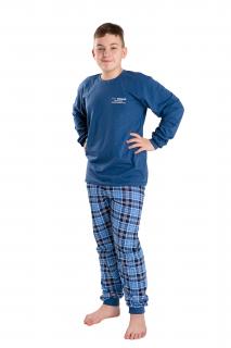 Chlapecké pyžamo URBAN PREMIUM DARK BLUE dlouhý rukáv Velikost: 164, Barva: Modrá