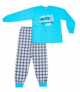 Chlapecké pyžamo URBAN SKATE dlouhý rukáv Velikost: 146, Barva: Tyrkysová