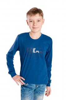 Chlapecké tričko GAMING BLUE dlouhý rukáv Velikost: 134, Barva: Tmavě modrá