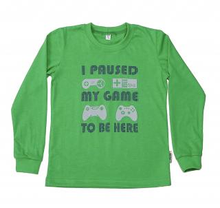 Chlapecké tričko MY GAME dlouhý rukáv Velikost: 128, Barva: Zelená
