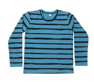 Chlapecké tričko PRUHY dlouhý rukáv Velikost: 122, Barva: Modrá