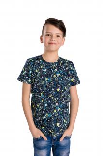 Chlapecké tričko VESMÍR krátký rukáv Velikost: 158, Barva: Modrá