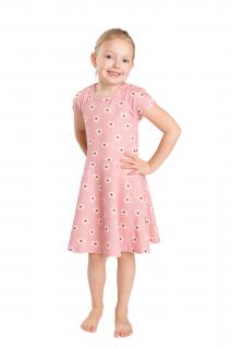 Dětské letní šaty KVĚTY NA RŮŽOVÉ Velikost: 104, Barva: Růžová