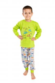 Dětské pyžamo AUTA  dlouhý rukáv Velikost: 86, Barva: Zelená