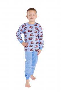Dětské pyžamo HASIČI CELOTISK dlouhý rukáv Velikost: 110, Barva: Modrá