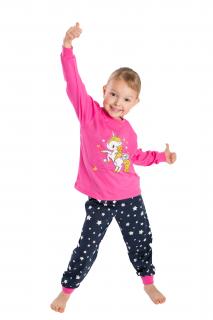 Dětské pyžamo JEDNOROŽEC dlouhý rukáv Velikost: 86, Barva: Růžová
