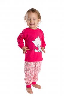 Dětské pyžamo KOTĚ dlouhý rukáv Velikost: 104, Barva: Amarantová