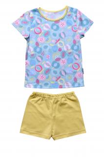 Dětské pyžamo OVOCE krátký rukáv Velikost: 104, Barva: Žlutá