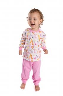 Dětské pyžamo SAFARI PINK dlouhý rukáv Velikost: 86, Barva: Růžová