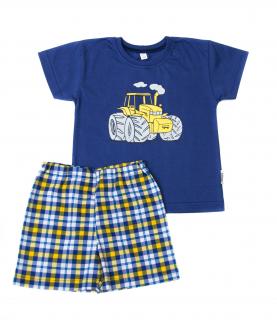 Dětské pyžamo TRAKTOR krátký rukáv Velikost: 110, Barva: Modrá