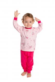 Dětské pyžamo VÍLA dlouhý rukáv Velikost: 128, Barva: Amarantová