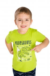 Dětské tričko DINOSAURUS krátký rukáv Velikost: 116, Barva: Zelená