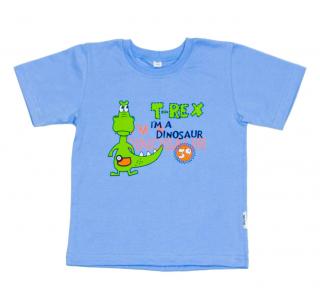 Dětské tričko T-REX NA MODRÉ  krátký rukáv Velikost: 122, Barva: Modrá