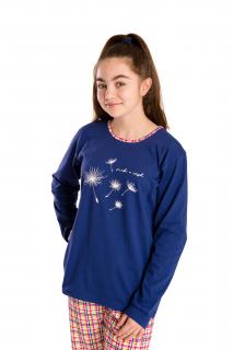 Dívčí pyžamo CHMÝŘÍ Z PAMPELIŠEK dlouhý rukáv Velikost: 146, Barva: Modrá