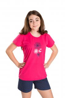 Dívčí pyžamo SPRING krátký rukáv Velikost: 152, Barva: Amarantová