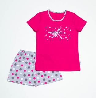 Dívčí pyžamo VÁŽKA krátký rukáv Velikost: 164, Barva: Amarantová