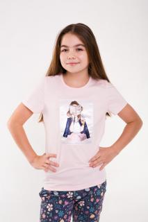Dívčí tričko DÍVKA S KNIHOU krátký rukáv Velikost: 152, Barva: Šedá