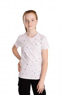 Dívčí tričko KAMÍNKY krátký rukáv Velikost: 164, Barva: Bílá